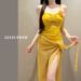 Women's Slim Fit Solid Color Swimsuit Sexy Alluring Style One Piece Two Piece Perfect for Beach Vacations And Hot Springs_ecoleips.com
