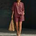 New Women's Summer Casual Loose Fitting Two Piece Set V Neck Vintage Style Linen Fashionable Beachwear 2026_ecoleips.com