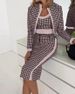 Fashion Spring Autumn Cute Style Fresh Sweet Slim Fit Women's Printed Long Sleeve Jacket Vest And Skirt Three-Piece Set_ecoleips.com