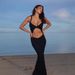 Sexy Suspender Collarless Crop Top Slim Fit Bodycon Long Dress Summer Party Evening Wear Streetwear Casual Formal Dress_ecoleips.com