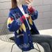 "Stylish Color Block Knit Cardigan – Lightweight V-Neck Shawl Top, Loose Fit For Spring & Autumn"_ecoleips.com