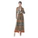 Foreign Trade Women's Long Robe Dress, Elegant Vintage Print Ethnic Style, Loose-fitting Cardigan Dress With A Turn-down_ecoleips.com