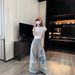 Jimo Original Ader Drawstring Jogger Cargo Casual Pants For Women, Spring/summer Thin Design With Pleated Loose Fit In_ecoleips.com