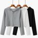 hooded Cardigan Sweatshirt Women, Spring And Autumn Thin Style, 2021 Long-sleeve Zip-up Short Top Jacket,_ecoleips.com