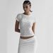 Women's Clothing Badblood White Short Sleeved Skirt Suit High Waist Hip Wrapped Slim And Tall Skirt Gentle And Sweet Size Two Piece Suit_ecoleips.com