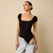 Voya Women's French Temperament Summer New Style Retro Hepburn Style Square Neck Short Sleeved Backless Knitted Top Jumpsuit For Women_ecoleips.com