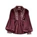 Retro Embroidered Women's Shirt Long Sleeves Lapel Loose Fit Summer Style Commuter Top High End Versatile_ecoleips.com