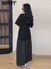 Loose Patchwork Women's Pleated Dresses Fashion Short Sleeve O-neck Long Robes 2026 Summer New Female Elegant Casual Dress_ecoleips.com