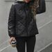 Women's Quilted Puffer Jacket With Diamond Stitch Design, Short-Length Loose Fit Casual Coat, Lightweight Polyester Outerwear For Fall & Winter_ecoleips.com