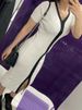 Women's Clothing dress V neck splicing contrast color slim fit fashion temperament elegant dress _ecoleips.com