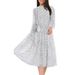 Voya Women's European And American Vacation Casual Style Floral Tie-Waist Dress For Women 2026 Spring/Summer Printed Casual Dress_ecoleips.com