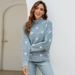 Aria Basics Aria Basics Mao Yu Xue Nier Love Heart European And American Style Women's Sweater 2023 Autumn/Winter New Half-High Collar Loose_ecoleips.com