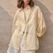 High End Women's Pure Ramie Long Sleeve Shirt Spring Summer 2026 French Style Sun Protection Loose Cardigan Lapel Thin Shirt_ecoleips.com