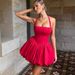 Women's Clothing Temperament Halter Neck Tie Bowknot Dress Summer New Style Fashion Street Slim Fit Puffy Skirt_ecoleips.com