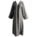 Modest Abaya Dress Elegant Moon Embroidery Open Front Cardigan – Modest Batwing Sleeve Cover-Up (Dark Grey, S-XXL)_ecoleips.com