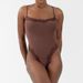 Lace Trim Bodysuit For Women – Sexy American-Style Shapewear With Adjustable Straps (16 Colors) – Satin Stretch Fabric (S-XL)_ecoleips.com