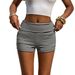 Voya Voya Women's European And American Y2K Hot Girl Casual Striped Tight Shorts Women's Clothing 2026 Summer Short Pants_ecoleips.com