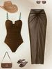 Elegant One Piece Swimsuit Long Dress Slimming Stylish Beachwear for Women_ecoleips.com