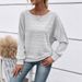 Autumn/Winter Casual Solid Color Long-Sleeved Round-Collared Patchwork Hoodie For Women_ecoleips.com