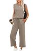 Women's Clothing Women's Loose Sleeveless Round Neck Vest Top And Pants Casual Two Piece Suit Style Clothing_ecoleips.com