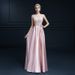 Women's Clothing Pink Banquet Evening Dress Celebrity Double Shoulder Long Sleeveless Elegant Temperament_ecoleips.com