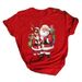European And American Cross-border Foreign Trade Women's Clothing Christmas Merry Round Neck Printed Ladies Short Sleeve_ecoleips.com