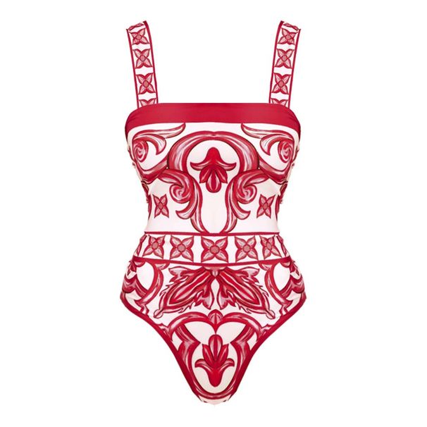 Ethnic Style Printed One-Piece Swimsuit For Women - European & American Swimwear_ecoleips.com
