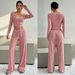 popular Women's Clothing Sexy Short Crop Top Striped Wide-leg Pants Casual Two-piece Fashion Set For Women_ecoleips.com