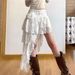 Women's Clothing Skirt Irregular Hollow Design Lace Skirt Holiday Style Skirt_ecoleips.com