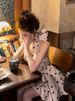 Chic Polka Dot Neck Hanging Women's Dress Korean Style Summer Short Skirt Sweet And Spicy Beautiful Unique Commute High Waist_ecoleips.com