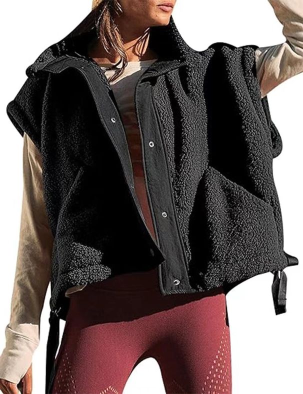 Women's Plush Vest Sleeveless Lamb Fleece Vest Warm Women's Vest Vest Jacket_ecoleips.com