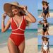 European And American Style Slimming One Piece Swimsuit Sexy Bikini Beach Vacation Swimwear In Stock_ecoleips.com