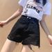 Women's Clothing High-Waisted Slimming Denim Shorts Trendy Ins Style Wide Leg Ripped A-Line Hot Pants Spring/Summer Fashion_ecoleips.com