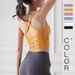 High Elasticity Fitness Sports Bra With Chest Pads Vest Slim Fit Beautiful Back Short Top Yoga Wear For Women Summer_ecoleips.com