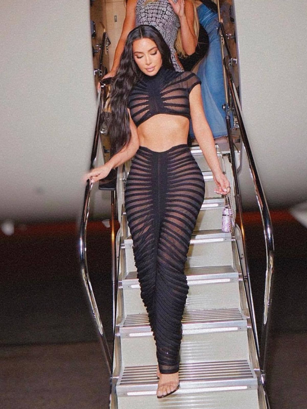 Women’s Clothing Women's Sexy Knitted See Through Nightclub Suit Low Waist Hip Skirt Suit_ecoleips.com