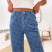 Women's Clothing Autumn And Winter New Casual Denim Trousers Love Hook Flower Washed Straight Jeans Women's_ecoleips.com