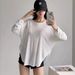 Jazz Dance Loose And Thin Blouse Long-sleeved T-shirt Lazy Wind Back Hollow Sunscreen Bottoming Shirt Women's Inner Top_ecoleips.com