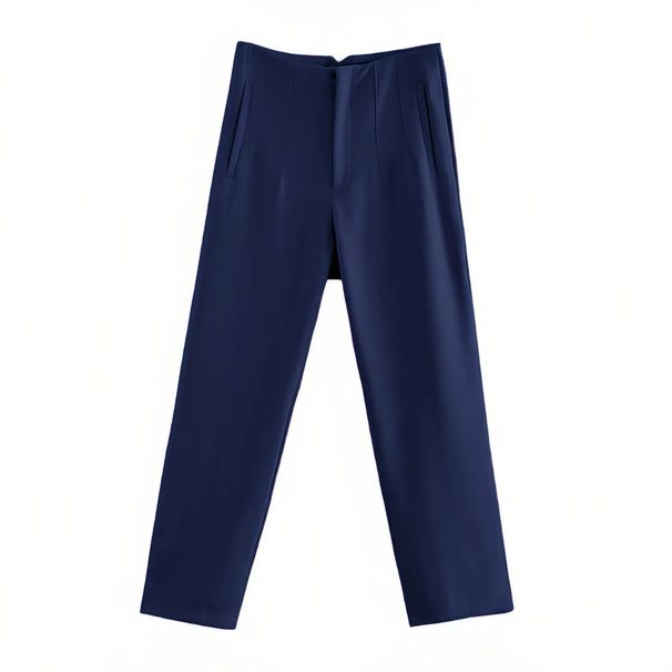 Women's Slim Fit Solid Color Smocked Stretch Straight Leg Dress Pants – Casual Office Trousers 2026_ecoleips.com