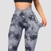 Women's Clothing High Waist Tight Fitness Yoga Pants Cross Tie Dye Hip Lifting Sports Riding Pants_ecoleips.com