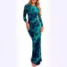 Women's Clothing Autumn Long Sleeved Floral Print Tight Pleated Sexy Dress_ecoleips.com