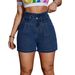 Plus Size High Waisted Distressed Denim Shorts For Women – Vintage Washed, Relaxed Fit, Raw Hem Streetwear Hot Pants (0xl-3xl, Dark Blue, 70% Cotton)_ecoleips.com