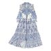 Women's Clothing Spring And Autumn Retro Palace Style Temperament Ruffled V Neck Single Breasted Lantern Sleeve Waist A Line Printed Dress For Women_ecoleips.com