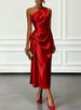 Women's Clothing Women's High-End Satin Pleated Waist Cinching Sleeveless Evening Gown For Formal & Casual For Women_ecoleips.com