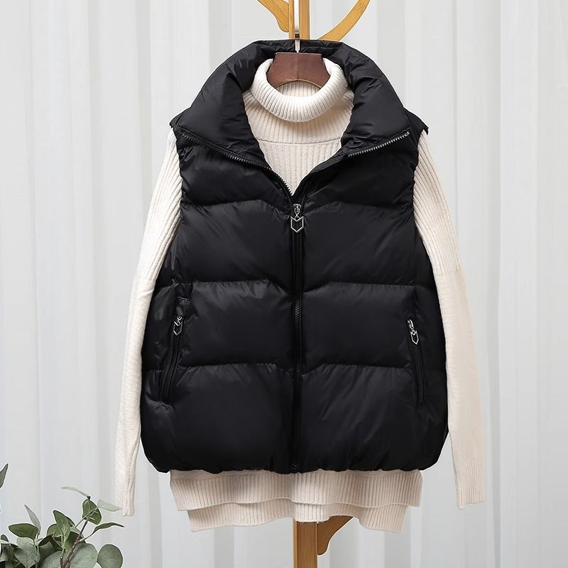Women’s Lightweight Quilted Vest – Oversized Puffer Sleeveless Jacket For Fall & Winter Loose Waistcoat Vest Vest Jacket_ecoleips.com