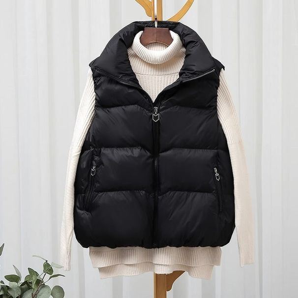 Women’s Lightweight Quilted Vest – Oversized Puffer Sleeveless Jacket For Fall & Winter Loose Waistcoat Vest Vest Jacket_ecoleips.com