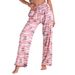 K Elastic Straight Leg Pants With Simple Casual Print And Elastic Band For Women_ecoleips.com