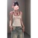 American Spicy Girl Letter Racerback Camisole For Women Summer Outerwear Design Sense Slim Fit Vacation Style Sleeveless_ecoleips.com