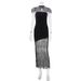 Spring New Women's Sleeveless Strapless Long Dress Lace Trimmed Slim Fit Elegant Bodycon Skirt_ecoleips.com