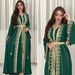 Muslim Abaya Muslimabaya Women's Fashion Long Sleeve Embroidered Two-Piece Set_ecoleips.com