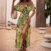 Foreign Trade Independent Station European And American 2024 Summer Off-Shoulder Ruffle Tie Waist_ecoleips.com